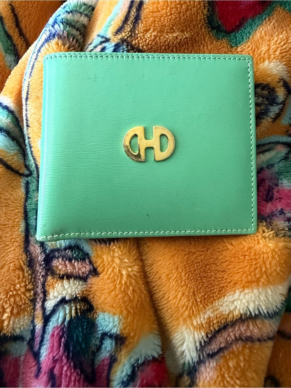 Celine Men’s Green Leather Bifold Wallet